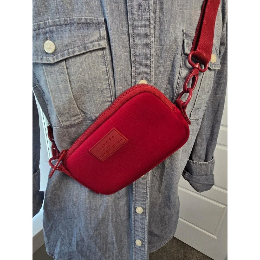 NWOT DAGNE DOVER X SEPHORA MAROON WINE CROSSBODY SLING BAG MINI WOMEN OS TRAVEL